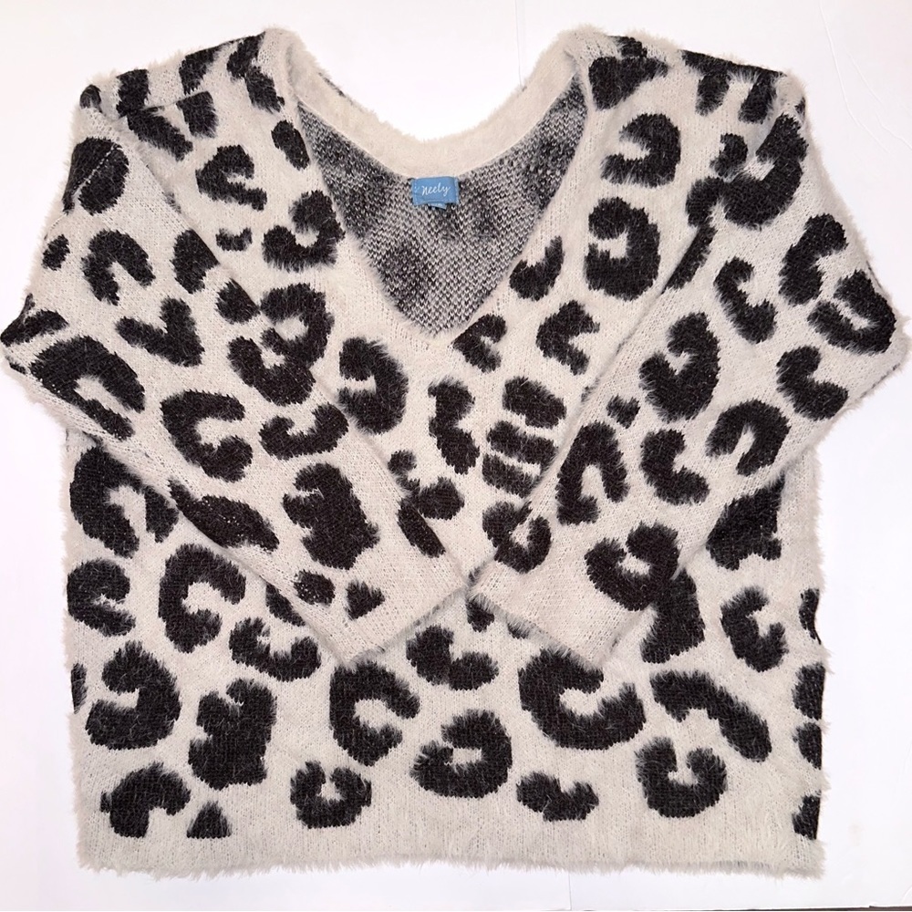 Neely Sweater Leopard Print XS (fits like s/m) from Nordstrom Double V Neck